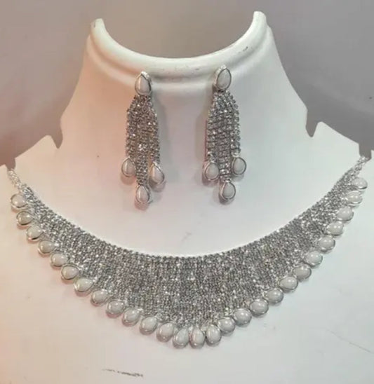 Silver diamond necklace