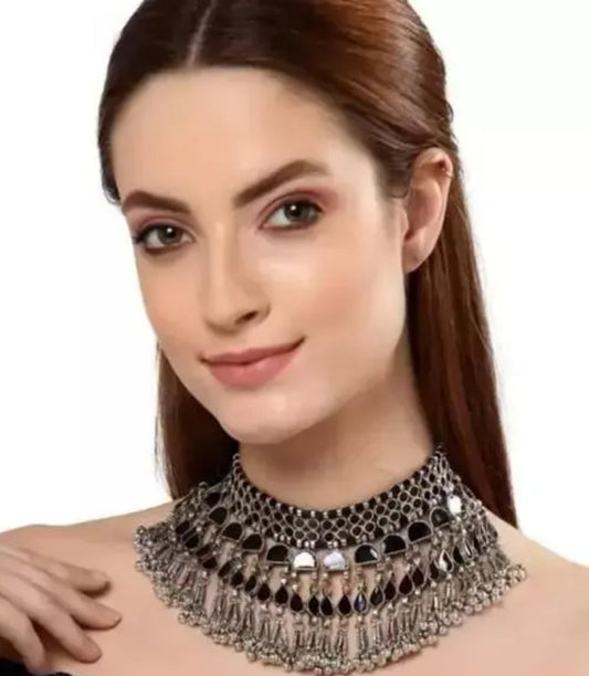 Black meenakari oxidised jewellery