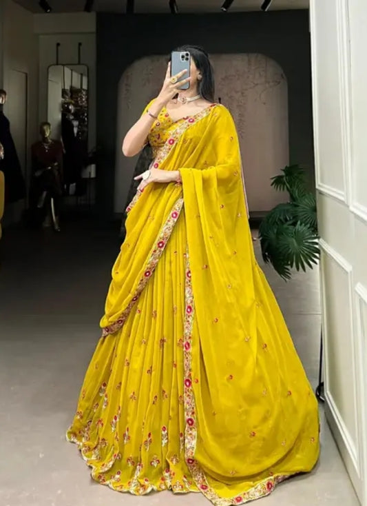 Beautiful haldi wear lehenga choli